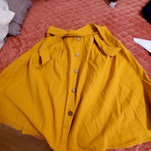 Mustard color knee length skirt